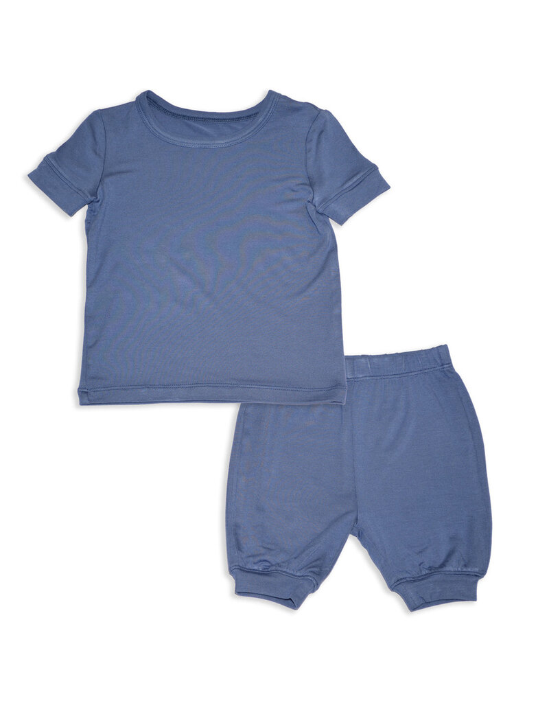 Silkberry Bamboo SS Shorts PJs, Galactic Blue
