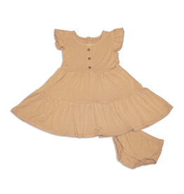Silkberry Bamboo Tiered Dress w/Bloomer, Cookie
