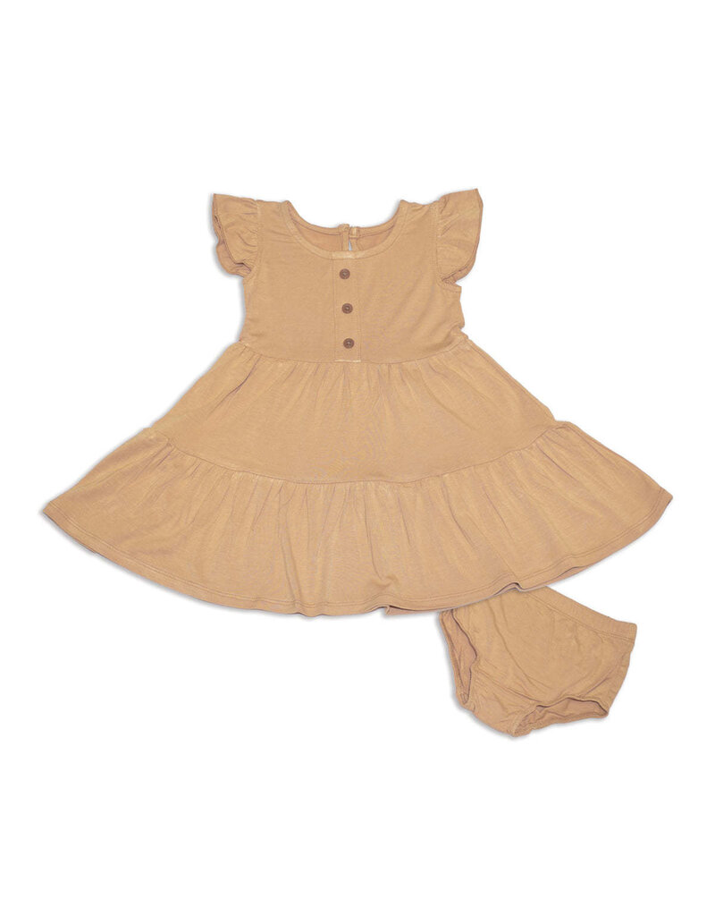 Silkberry Bamboo Tiered Dress w/Bloomer, Cookie