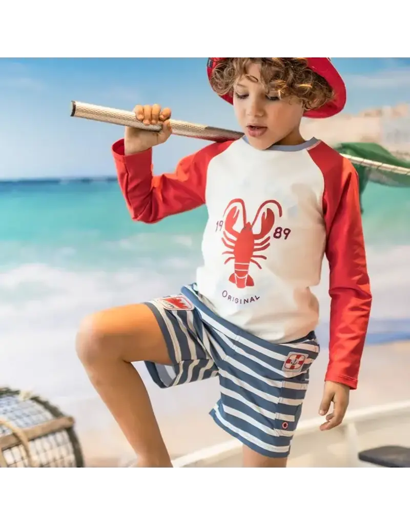 Souris Mini Blue/Cream Swim Shorts