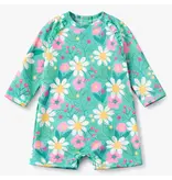 Souris Mini Floral UV Suit, Turquoise