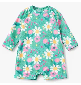 Souris Mini Floral UV Suit, Turquoise