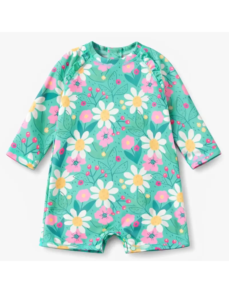 Souris Mini Floral UV Suit, Turquoise