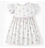 Souris Mini Floral Ruffle Sleeved Dress