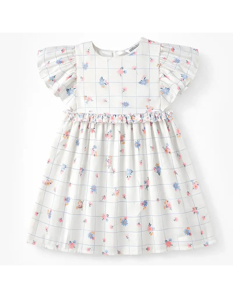 Souris Mini Floral Ruffle Sleeved Dress