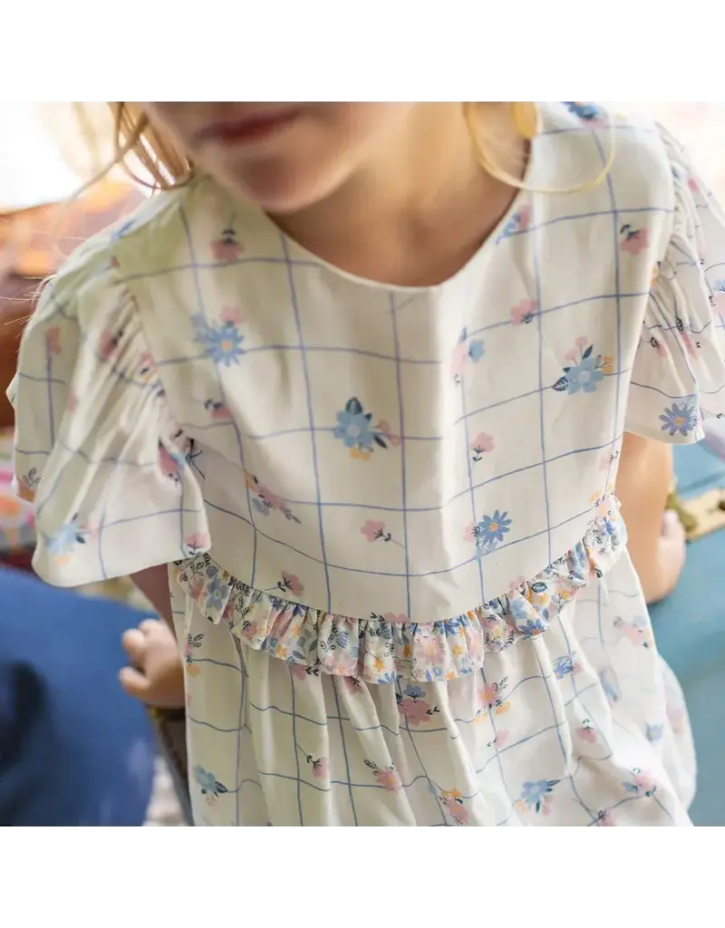 Souris Mini Floral Ruffle Sleeved Dress