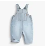 Souris Mini Striped Denim Baby Overalls, Light Blue