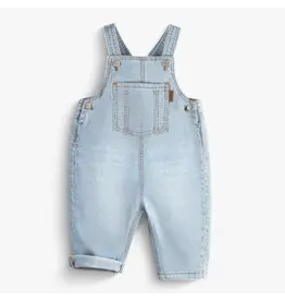 Souris Mini Striped Denim Baby Overalls, Light Blue