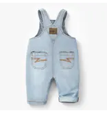Souris Mini Striped Denim Baby Overalls, Light Blue