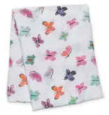 Lulujo Cotton Muslin Swaddle Blanket - Butterfly 47x47