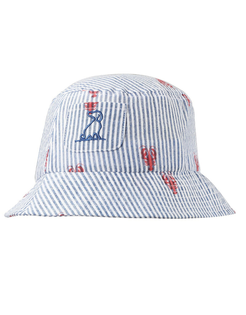 Me & Henry Fisherman Hat, Lobster Seersucker
