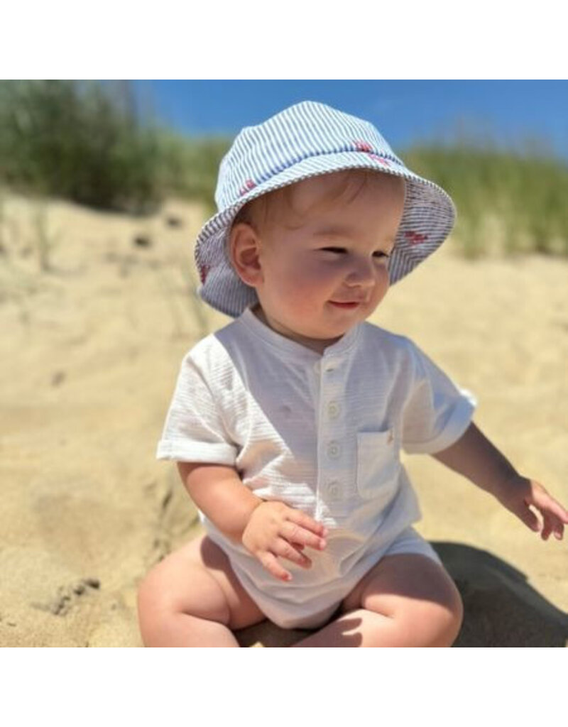 Me & Henry Fisherman Hat, Lobster Seersucker