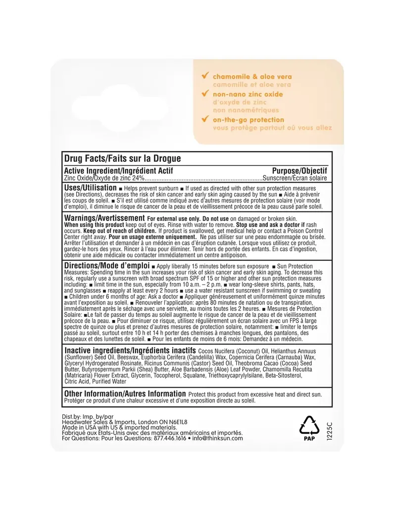 Mineral Based Sunscreen Sensitive Skin Stick SPF 30+