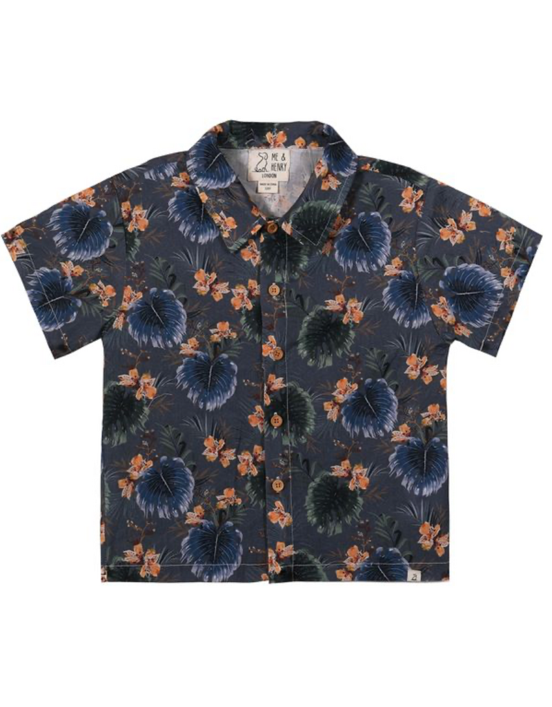 Me & Henry Maui Woven Shirt, Navy