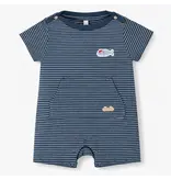 Souris Mini French Sardine Romper, Navy/Cream Striped