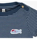 Souris Mini French Sardine Romper, Navy/Cream Striped