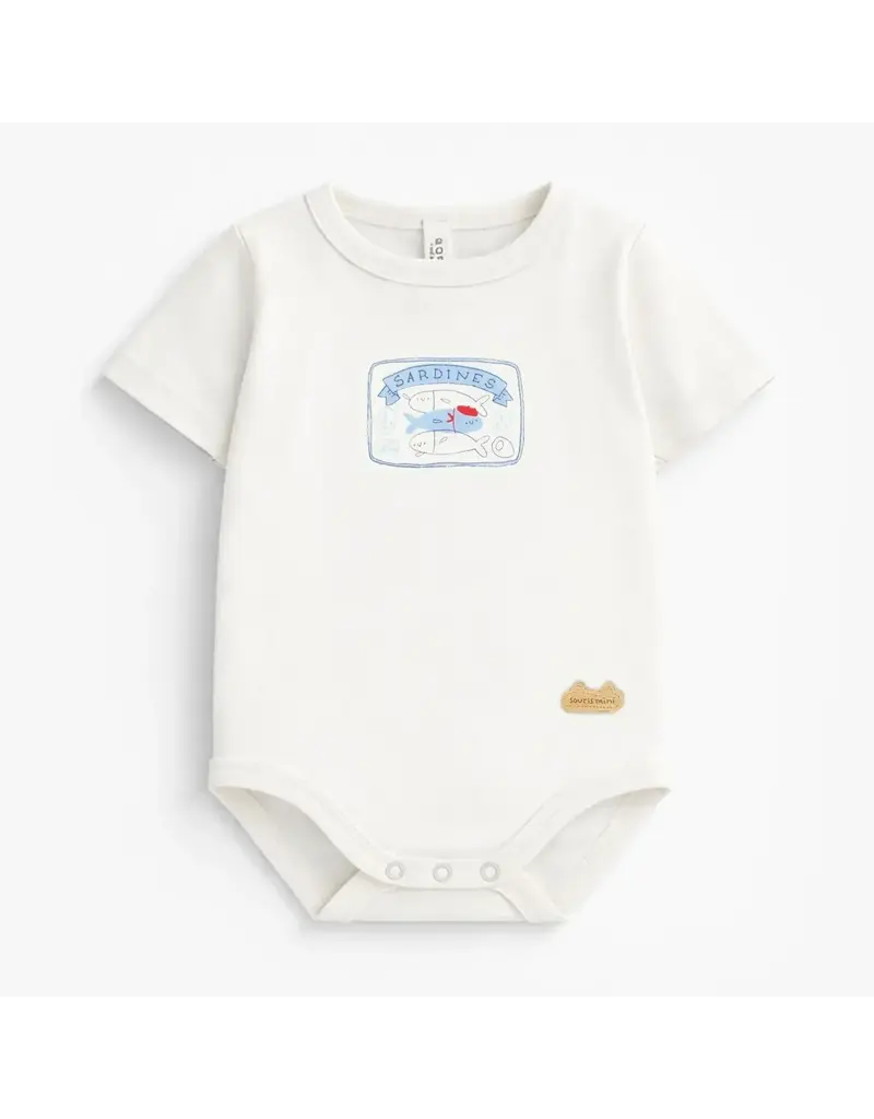 Souris Mini French Sardine Onesie, Cream