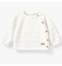 Souris Mini Cream Knit Striped Baby Sweater