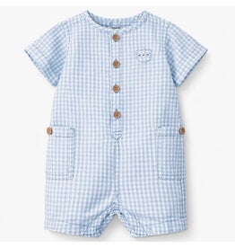 Souris Mini Light Blue Checked Baby Romper