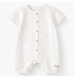 Souris Mini Baby Cream Knit Pointelle Romper