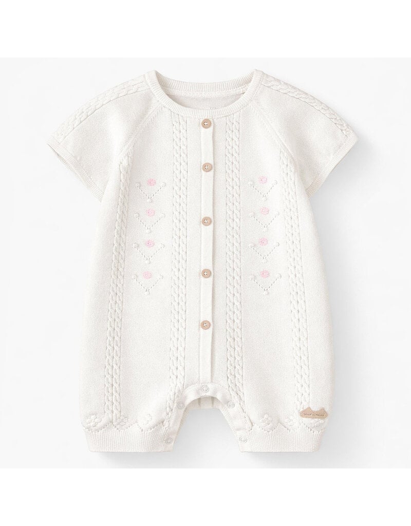 Souris Mini Baby Cream Knit Pointelle Romper
