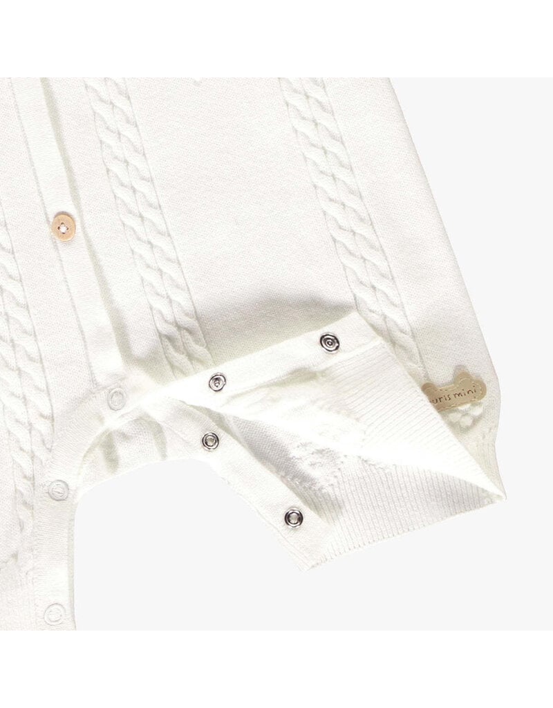 Souris Mini Baby Cream Knit Pointelle Romper