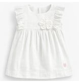 Souris Mini White Cotton/Linen Baby Dress