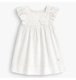 Souris Mini White Cotton/Linen Dress, Sizes: 3, 4
