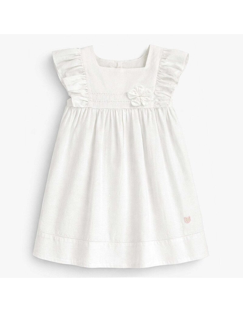 Souris Mini White Cotton/Linen Dress