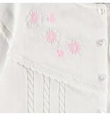 Souris Mini White Embroidered Knitted Cardigan