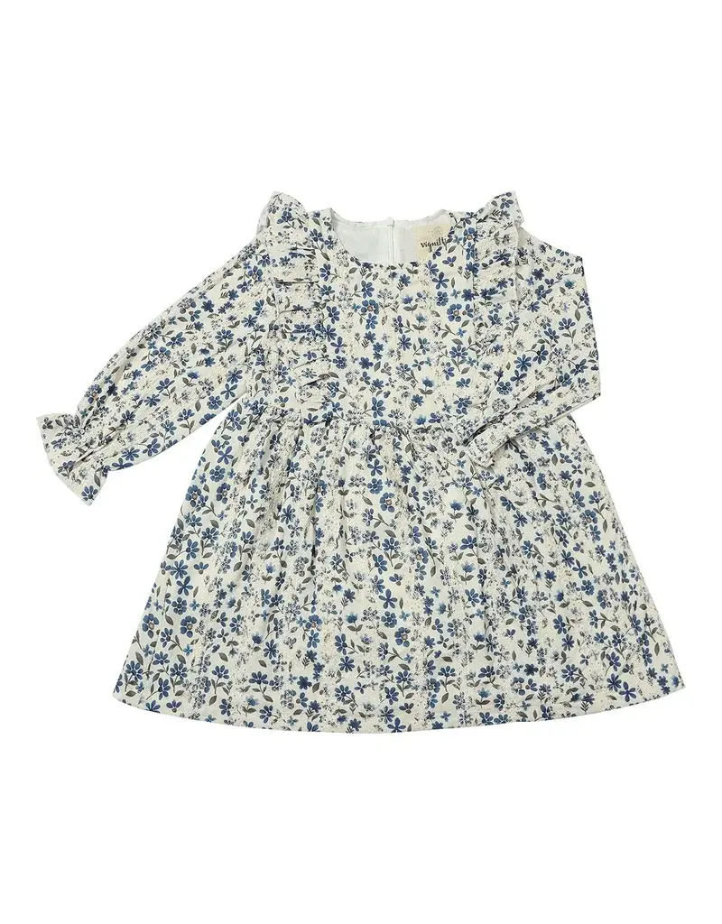 Vignette Sloane Dress Blue Floral Eyelet