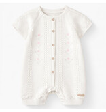 Souris Mini Baby Cream Knit Pointelle Romper
