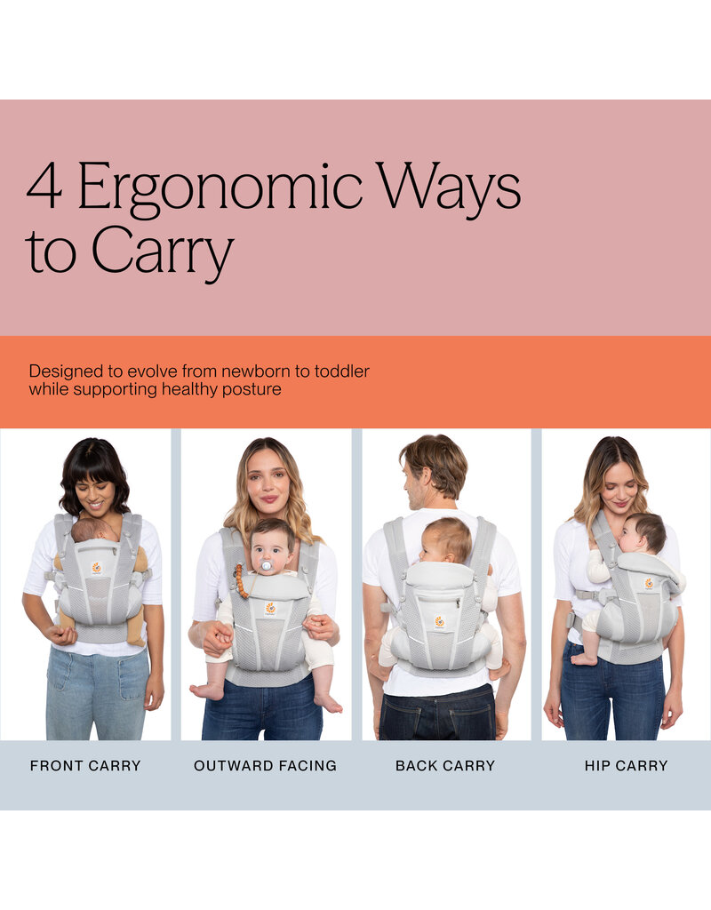 ErgoBaby Omni Breeze Baby Carrier w/ SoftFlex Mesh, Graphite Grey