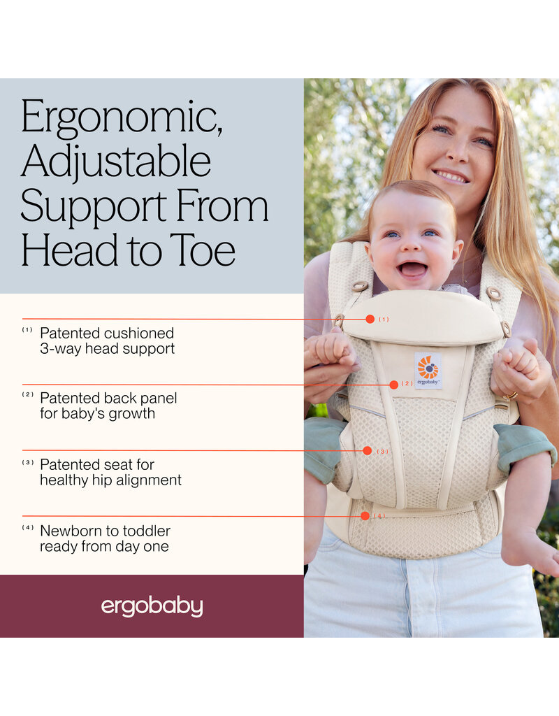 ErgoBaby Omni Breeze Baby Carrier w/ SoftFlex Mesh, Graphite Grey