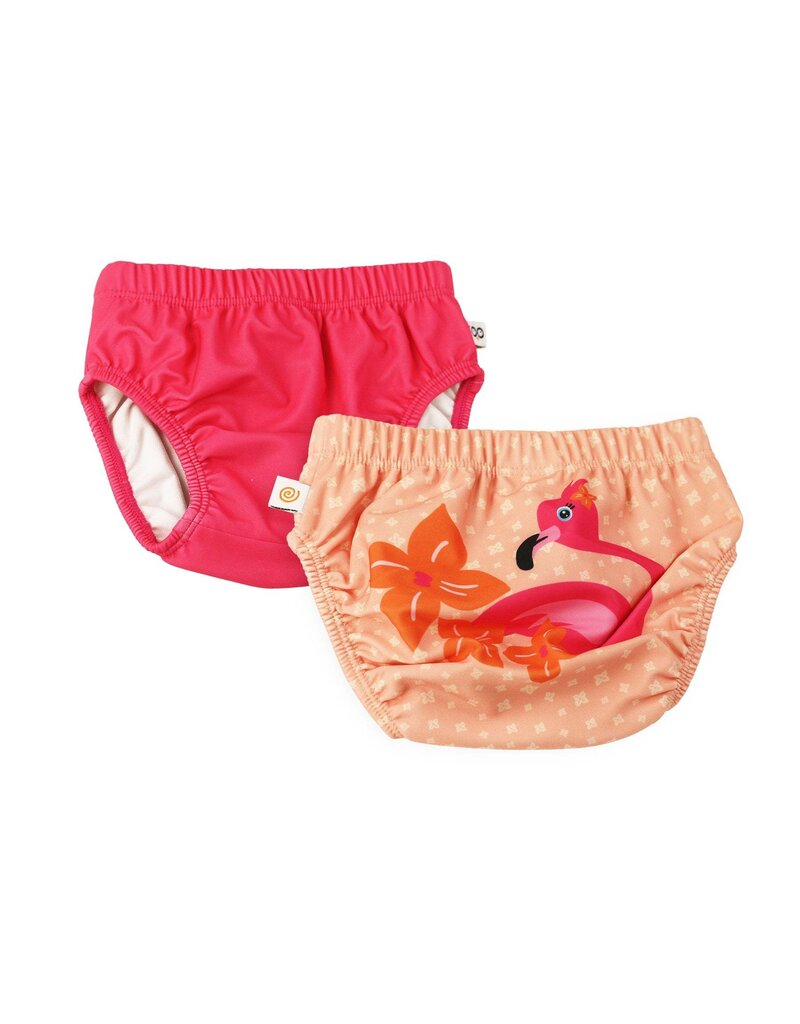 Zoocchini Knit Swim Diaper 2 Piece Set - Franny Flamingo