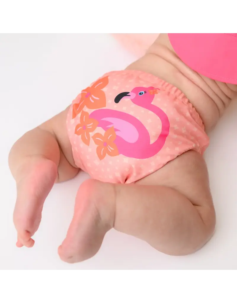 Zoocchini Knit Swim Diaper 2 Piece Set - Franny Flamingo