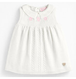 Souris Mini White Embroidered Knitted Baby Dress
