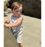 Me & Henry Cabin Sleeveless Romper, Beige Stripe