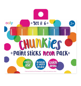 Ooly Chunkies Neon  Paint Sticks - 6pk 3y+