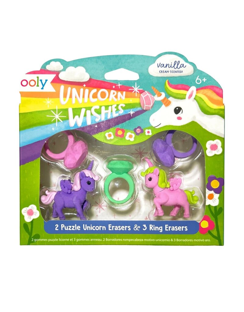 Ooly Scented Puzzle Erasers: Unicorn Wishes 5y+