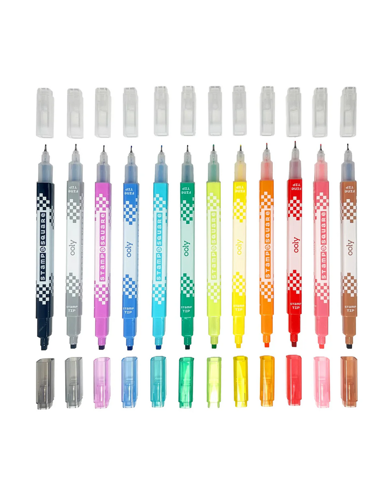 Ooly Stamp-a-Square: Double Ended Markers (12pk) 5y+