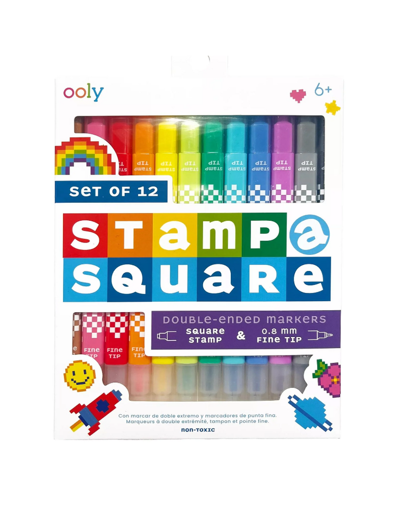 Ooly Stamp-a-Square: Double Ended Markers (12pk) 5y+