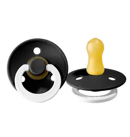 Bibs Bibs Pacifier 2pk 0-6m, Black GLOW