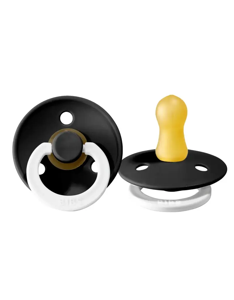 Bibs Bibs Pacifier 2pk 0-6m, Black GLOW