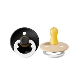 Bibs Bibs Pacifier 2pk 18-36m, Vanilla GLOW/Black GLOW