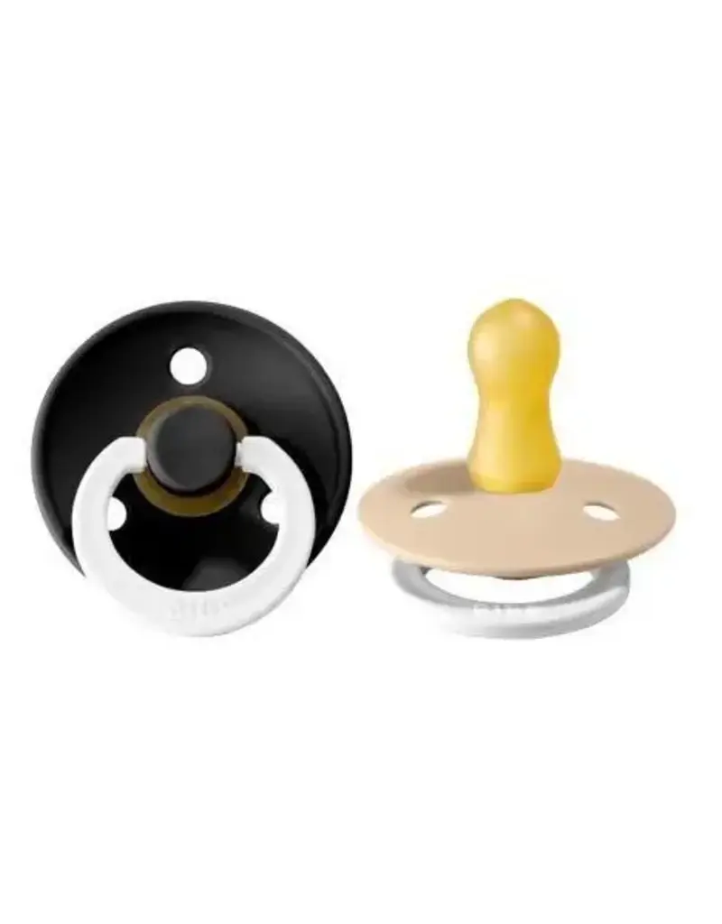 Bibs Bibs Pacifier 2pk 18-36m, Vanilla GLOW/Black GLOW