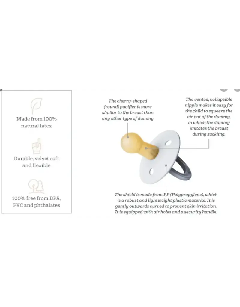Bibs Bibs Pacifier 2pk 18-36m, Vanilla GLOW/Sage GLOW