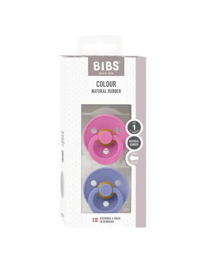 Bibs BIBS Pacifier 2pk 6-18m, Bubblegum/Peri