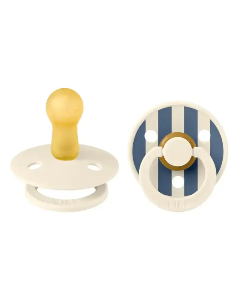 Bibs Bibs Pacifier 2pk Size 1, Studio Ivory/Steel Blue Mix