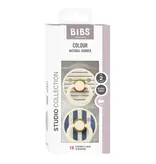 Bibs Bibs Pacifier 2pk Size 1, Studio Ivory/Steel Blue Mix